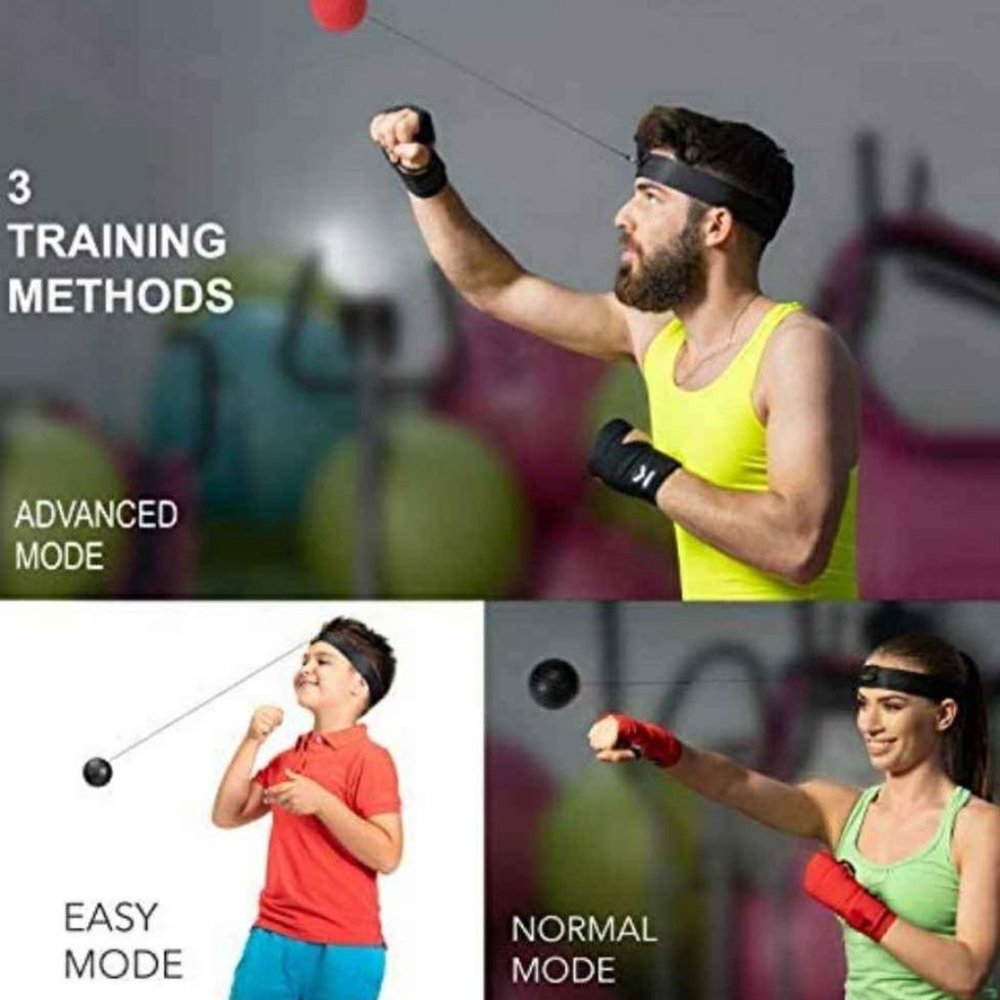 Boxing Reflex Ball React Reflex Balls String Headband Carry Bag KID ADULT NEW